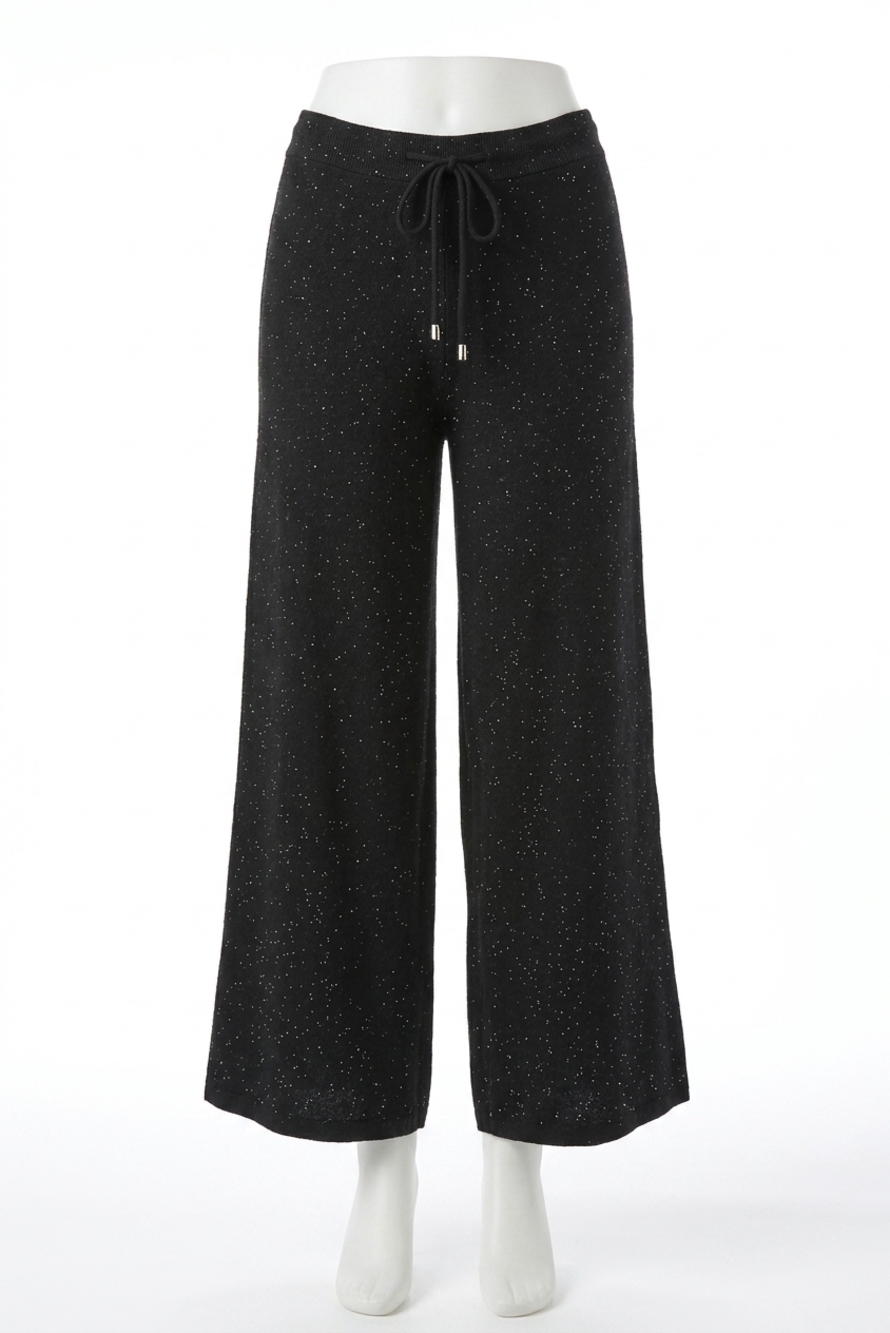 NEW JOSEPH RIBKOFF women's sequined wide leg culotte pants in black